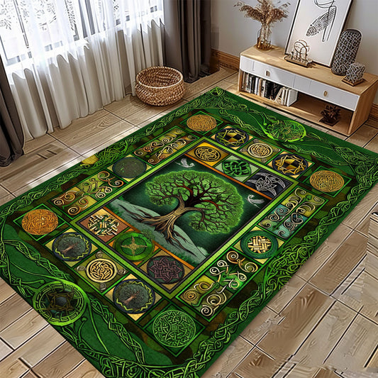 Mythical Celtic Tree of Life Viking Rug for Living Space, Personalized Carpet Viking, Viking Area Rugs for Living Room, Viking Carpet Bedroom, Popular Rug Full Size (3x5, 4x6, 5x8) V89