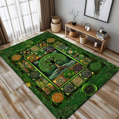 Mythical Celtic Tree of Life Viking Rug for Living Space, Personalized Carpet Viking, Viking Area Rugs for Living Room, Viking Carpet Bedroom, Popular Rug Full Size (3x5, 4x6, 5x8) V89