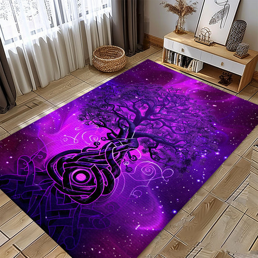 Intricate Viking Area Rug Featuring Celtic Tree of Life Symbol, Personalized Carpet Viking, Popular Rug Full Size (3x5, 4x6, 5x8) V77