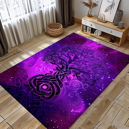 Intricate Viking Area Rug Featuring Celtic Tree of Life Symbol, Personalized Carpet Viking, Popular Rug Full Size (3x5, 4x6, 5x8) V77