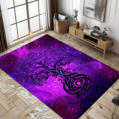 Intricate Viking Area Rug Featuring Celtic Tree of Life Symbol, Personalized Carpet Viking, Popular Rug Full Size (3x5, 4x6, 5x8) V77