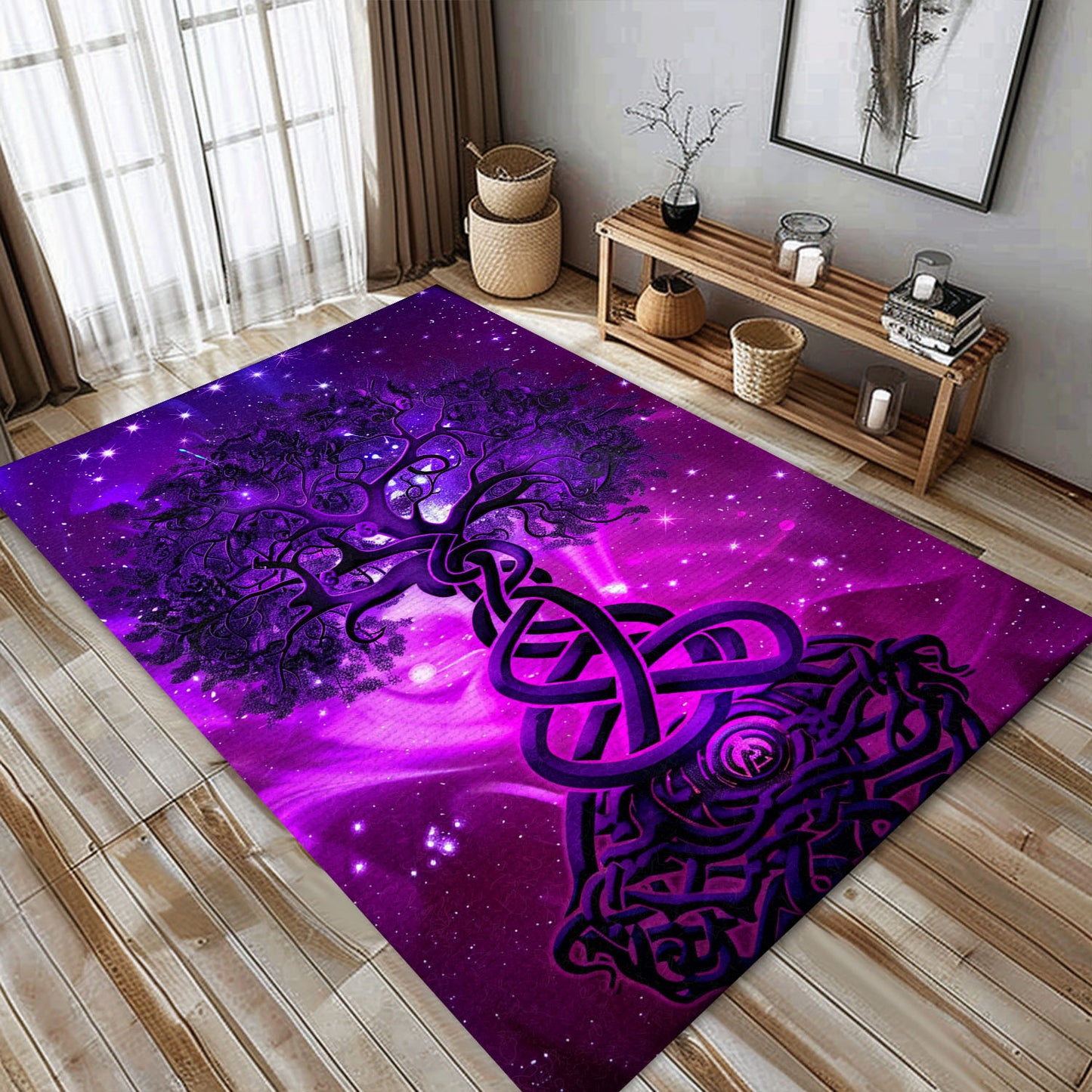 Celtic Tree of Life Viking Rug: Mythic Home Accent, Personalized Carpet Viking, Popular Rug Full Size (3x5, 4x6, 5x8) V76