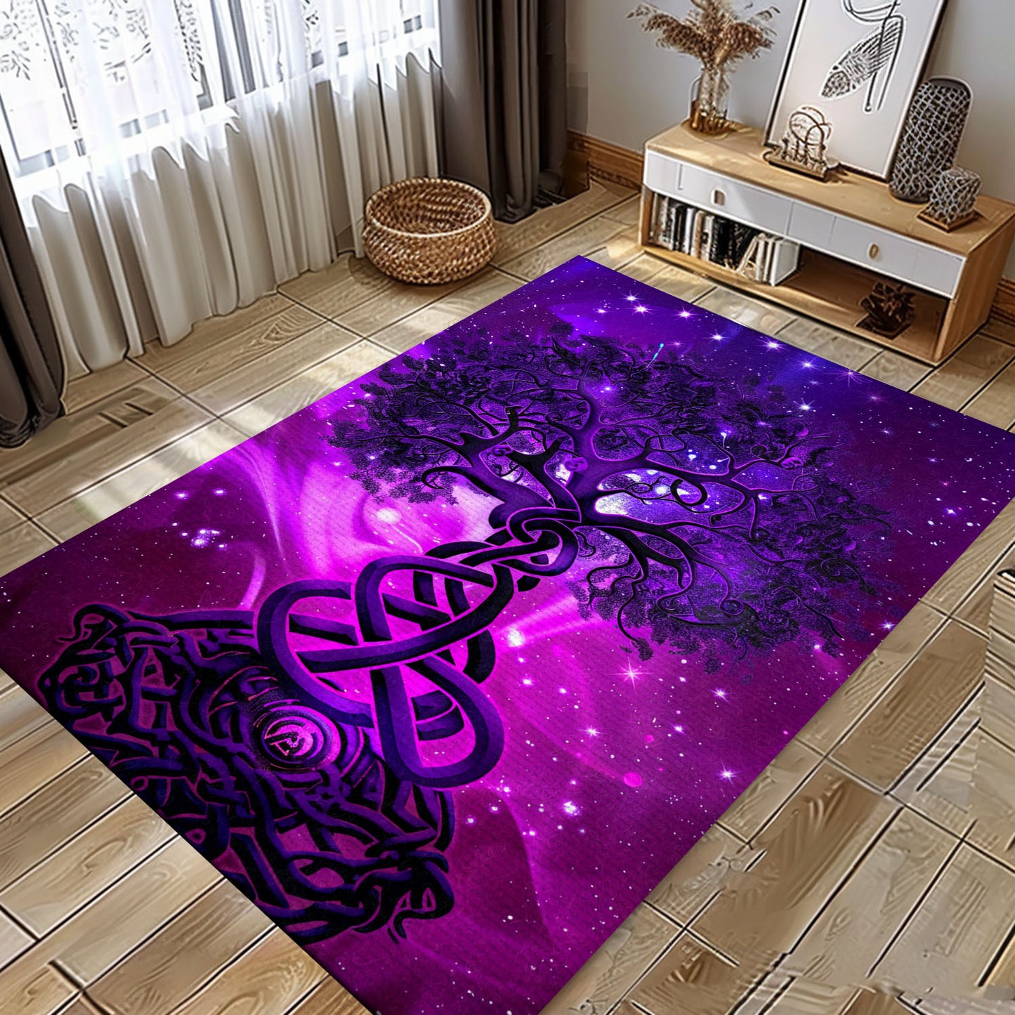 Celtic Tree of Life Viking Rug: Mythic Home Accent, Personalized Carpet Viking, Popular Rug Full Size (3x5, 4x6, 5x8) V76