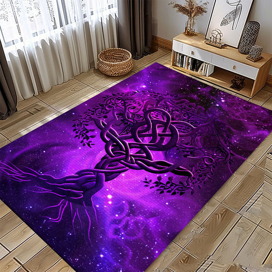 Norse Mythology-Inspired Viking Area Rug with Celtic Tree of Life, Personalized Carpet Viking, Popular Rug Full Size (3x5, 4x6, 5x8) V75