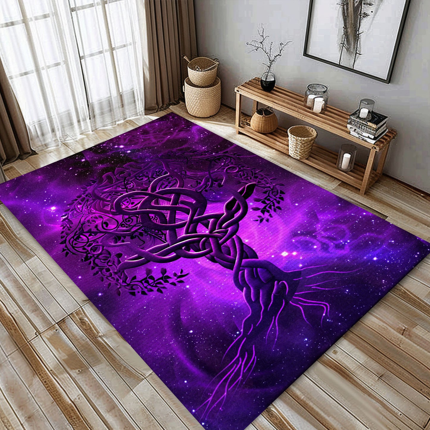 Norse Mythology-Inspired Viking Area Rug with Celtic Tree of Life, Personalized Carpet Viking, Popular Rug Full Size (3x5, 4x6, 5x8) V75