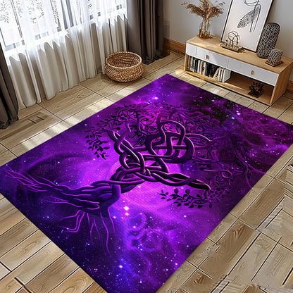 Norse Mythology-Inspired Viking Area Rug with Celtic Tree of Life, Personalized Carpet Viking, Popular Rug Full Size (3x5, 4x6, 5x8) V75