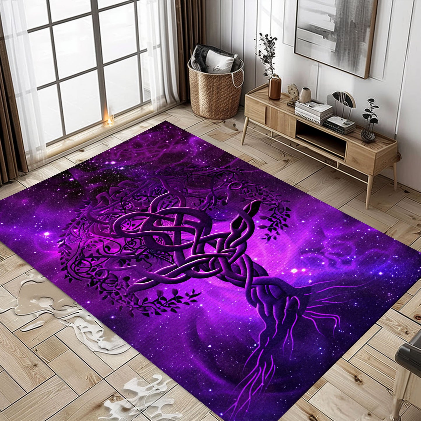 Norse Mythology-Inspired Viking Area Rug with Celtic Tree of Life, Personalized Carpet Viking, Popular Rug Full Size (3x5, 4x6, 5x8) V75