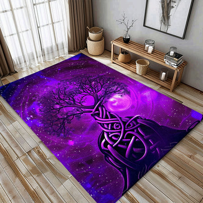 Viking Area Rug: Depiction of Celtic Tree of Life, Personalized Carpet Viking, Popular Rug Full Size (3x5, 4x6, 5x8) V74