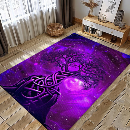 Viking Area Rug: Depiction of Celtic Tree of Life, Personalized Carpet Viking, Popular Rug Full Size (3x5, 4x6, 5x8) V74