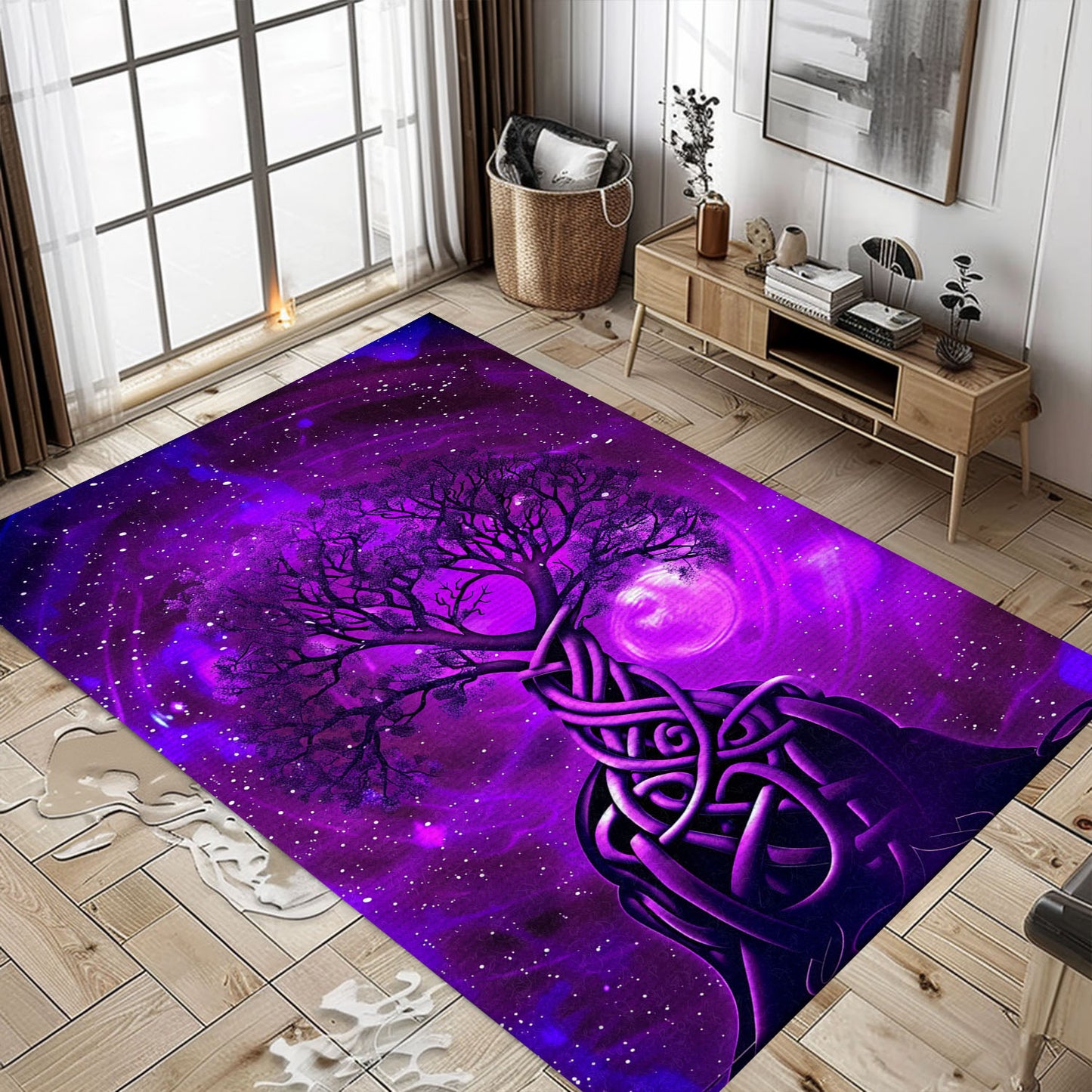 Viking Area Rug: Depiction of Celtic Tree of Life, Personalized Carpet Viking, Popular Rug Full Size (3x5, 4x6, 5x8) V74