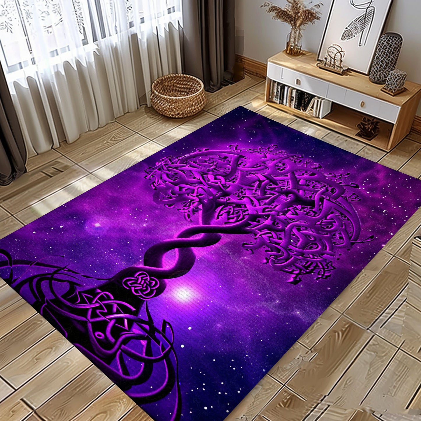 Mythological Celtic Tree of Life Design Rug for Home, Personalized Carpet Viking, Popular Rug Full Size (3x5, 4x6, 5x8) V73