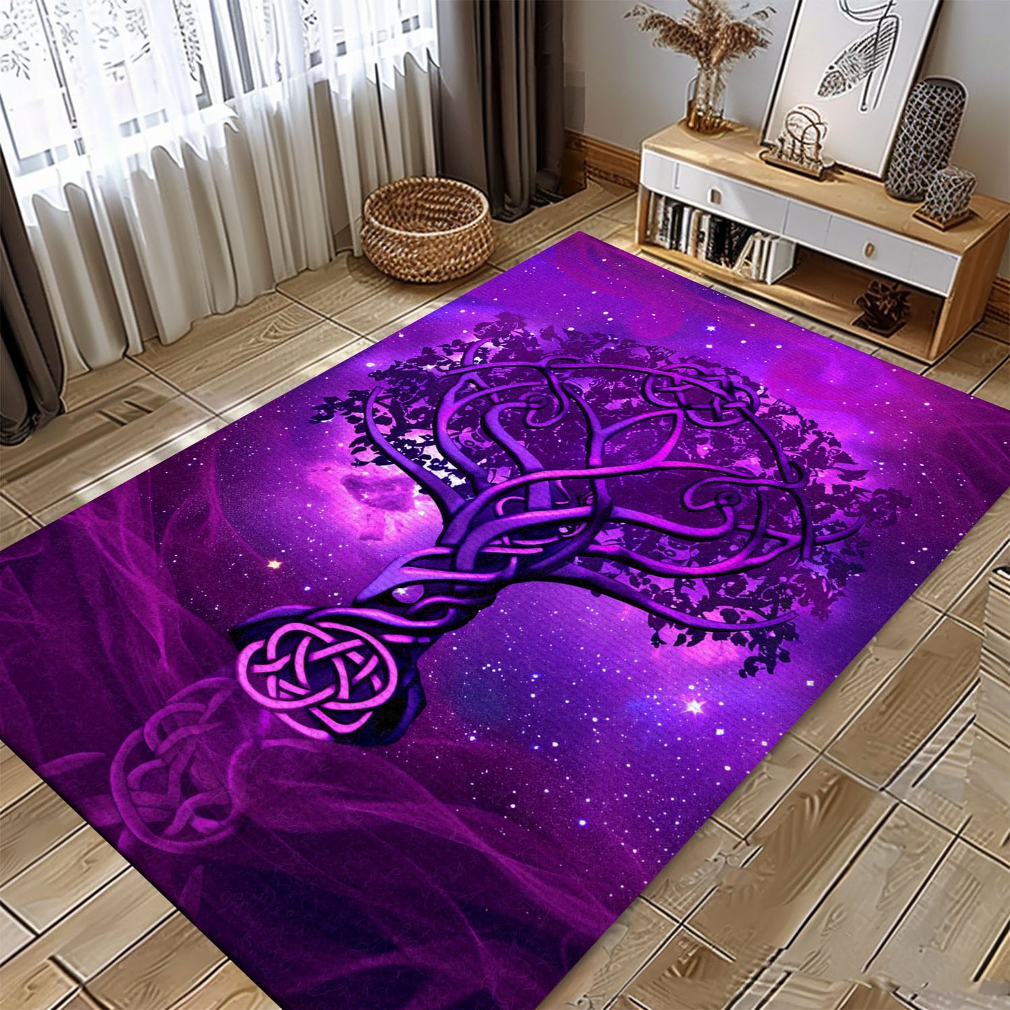 Mythical Viking Rug with Celtic Tree of Life Symbolism, Personalized Carpet Viking, Viking Area Rugs for Living Room, Viking Carpet Bedroom, Popular Rug Full Size (3x5, 4x6, 5x8) V70