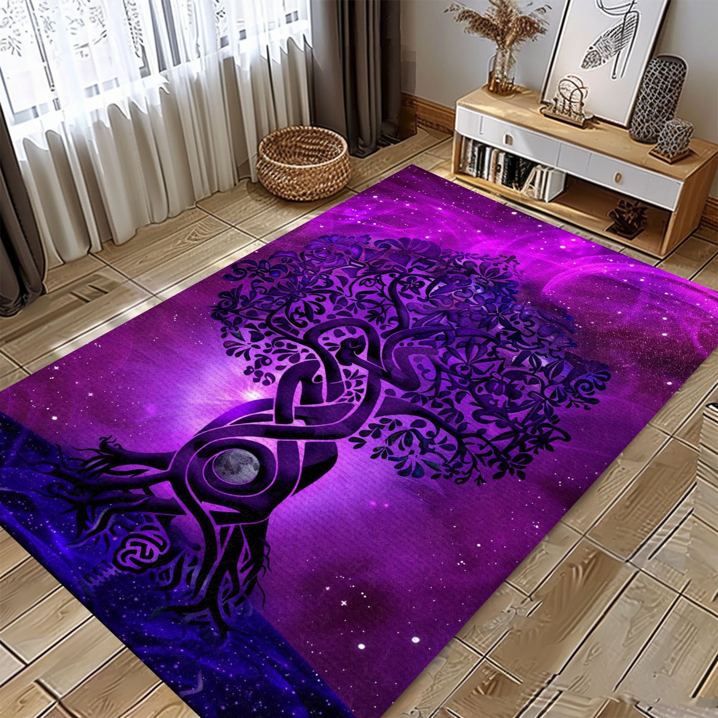 Symbolic Celtic Tree of Life Rug for Bedroom and Living Room, Personalized Carpet Viking, Viking Area Rugs for Living Room, Viking Carpet Bedroom, Popular Rug Full Size (3x5, 4x6, 5x8) V69