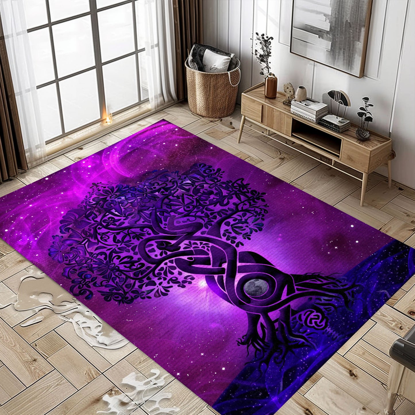 Symbolic Celtic Tree of Life Rug for Bedroom and Living Room, Personalized Carpet Viking, Viking Area Rugs for Living Room, Viking Carpet Bedroom, Popular Rug Full Size (3x5, 4x6, 5x8) V69