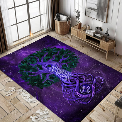 Viking Area Rug Featuring Norse Mythology and Celtic Tree of Life, Personalized Carpet Viking, Viking Area Rugs for Living Room, Viking Carpet Bedroom, Popular Rug Full Size (3x5, 4x6, 5x8) V68