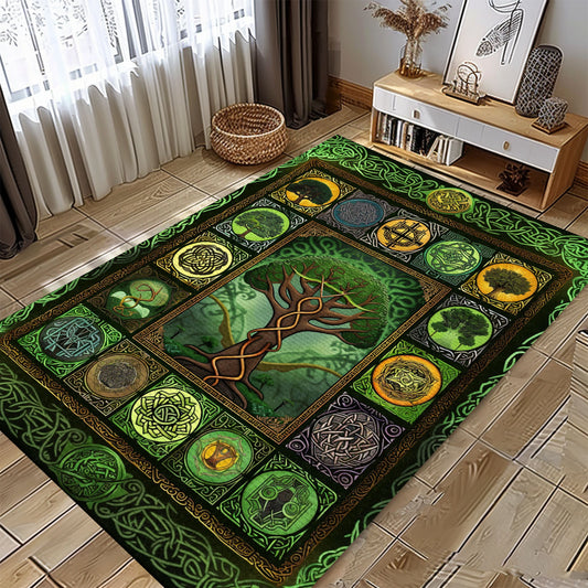 Mythical Celtic Tree of Life Viking Rug: Unique Décor Piece, Personalized Carpet Viking, Popular Rug Full Size (3x5, 4x6, 5x8) V78