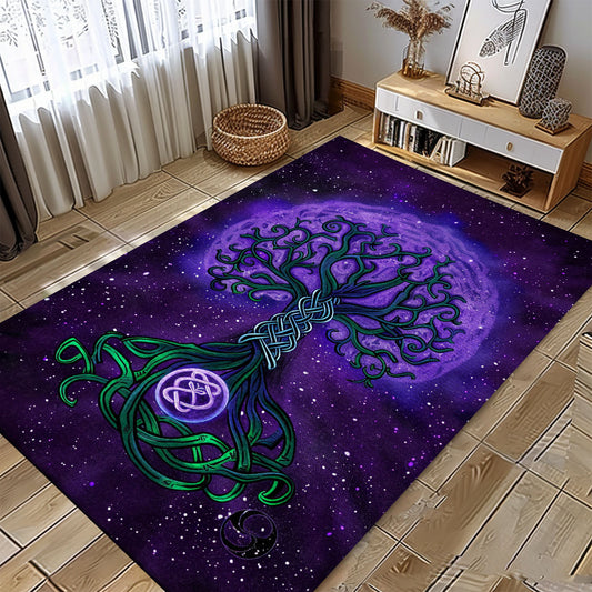 Unique Viking Rug with Celtic Tree of Life Motif, Personalized Carpet Viking, Viking Area Rugs for Living Room, Viking Carpet Bedroom, Popular Rug Full Size (3x5, 4x6, 5x8) V65