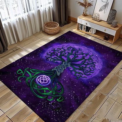 Unique Viking Rug with Celtic Tree of Life Motif, Personalized Carpet Viking, Viking Area Rugs for Living Room, Viking Carpet Bedroom, Popular Rug Full Size (3x5, 4x6, 5x8) V65