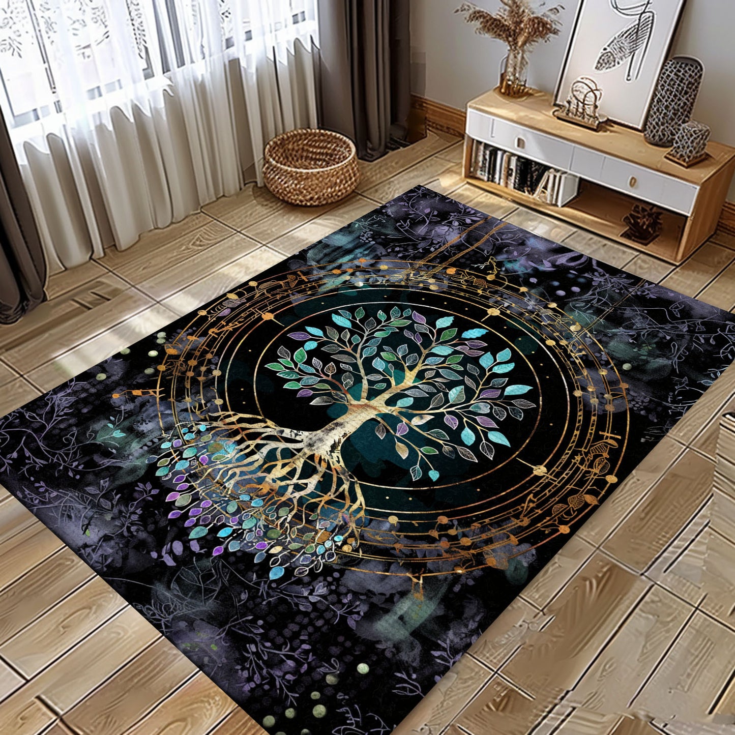 Intricate Celtic Tree of Life Viking Area Rug, Personalized Carpet Viking, Viking Area Rugs for Living Room, Viking Carpet Bedroom, Popular Rug Full Size (3x5, 4x6, 5x8) V64