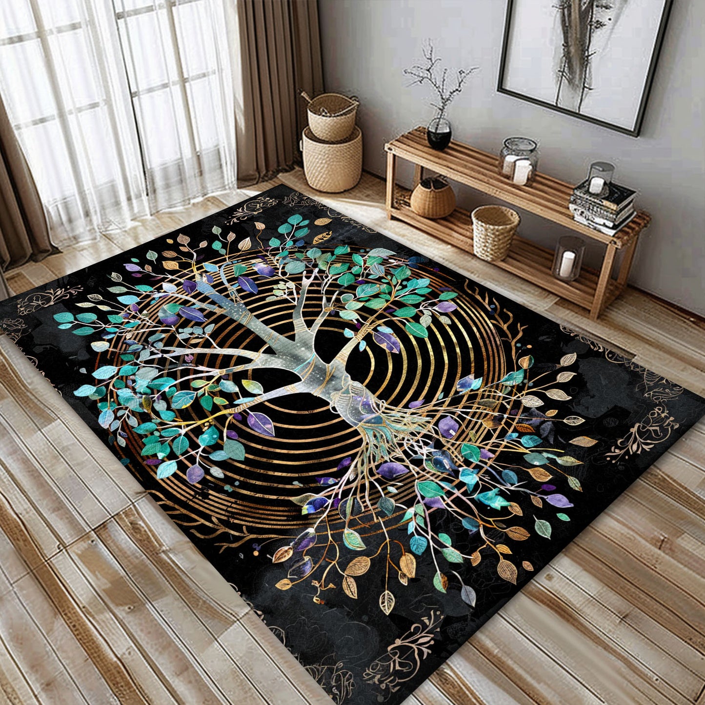 Viking Celtic Tree of Life Rug: Symbolic Design, Personalized Carpet Viking, Viking Area Rugs for Living Room, Viking Carpet Bedroom, Popular Rug Full Size (3x5, 4x6, 5x8) V63