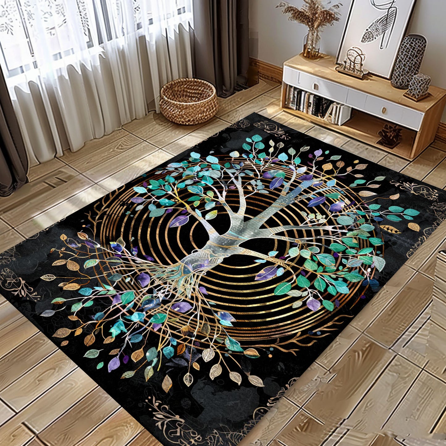 Viking Celtic Tree of Life Rug: Symbolic Design, Personalized Carpet Viking, Viking Area Rugs for Living Room, Viking Carpet Bedroom, Popular Rug Full Size (3x5, 4x6, 5x8) V63