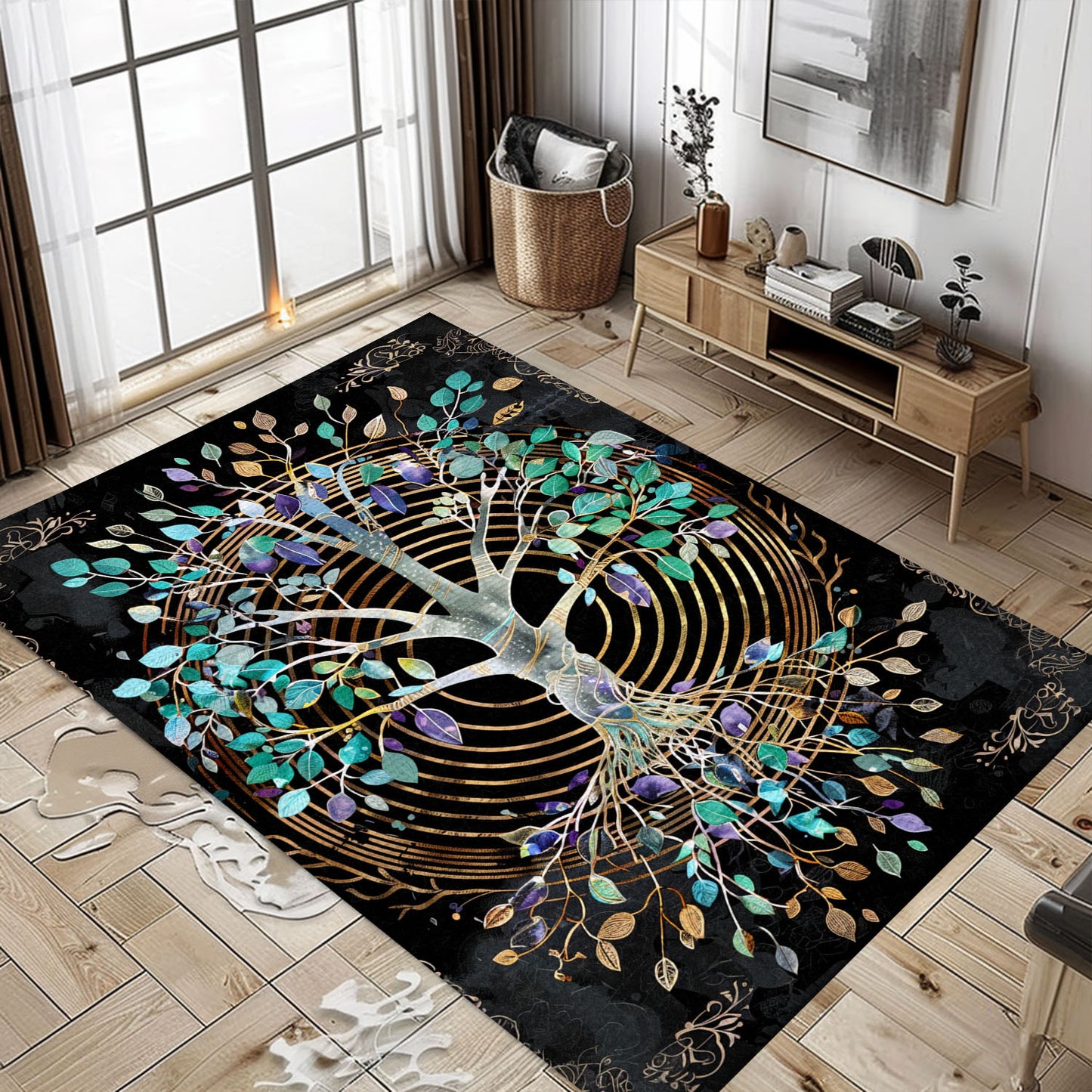 Viking Celtic Tree of Life Rug: Symbolic Design, Personalized Carpet Viking, Viking Area Rugs for Living Room, Viking Carpet Bedroom, Popular Rug Full Size (3x5, 4x6, 5x8) V63