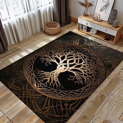 Celtic Tree of Life Viking Area Rug: Mythical Symbolism for Home, Personalized Carpet Viking, Viking Area Rugs for Living Room, Viking Carpet Bedroom, Popular Rug Full Size (3x5, 4x6, 5x8) V58