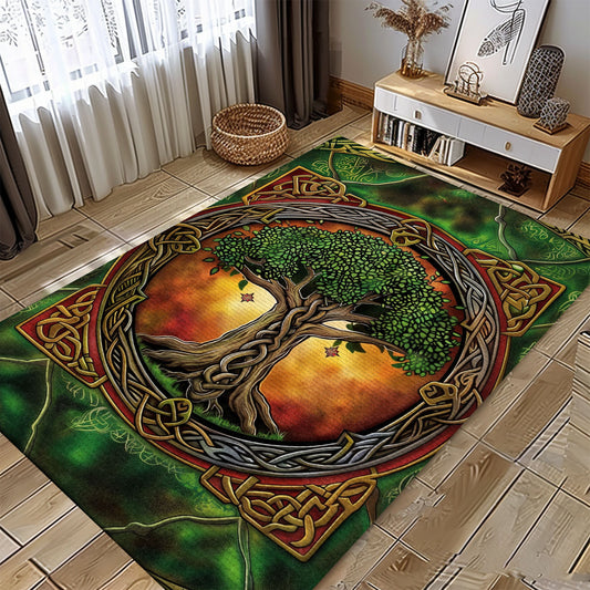 Intriguing Viking Area Rug Depicting Celtic Tree of Life, Personalized Carpet Viking, Viking Area Rugs for Living Room, Viking Carpet Bedroom, Popular Rug Full Size (3x5, 4x6, 5x8) V57