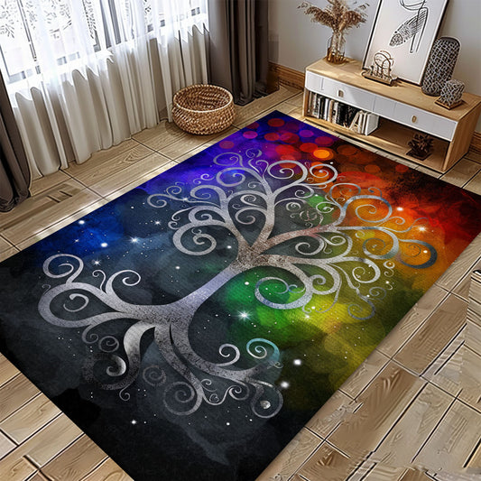 Norse Mythology-Inspired Viking Area Rug with Celtic Tree of Life Symbol, Personalized Carpet Viking, Popular Rug Full Size (3x5, 4x6, 5x8) V54