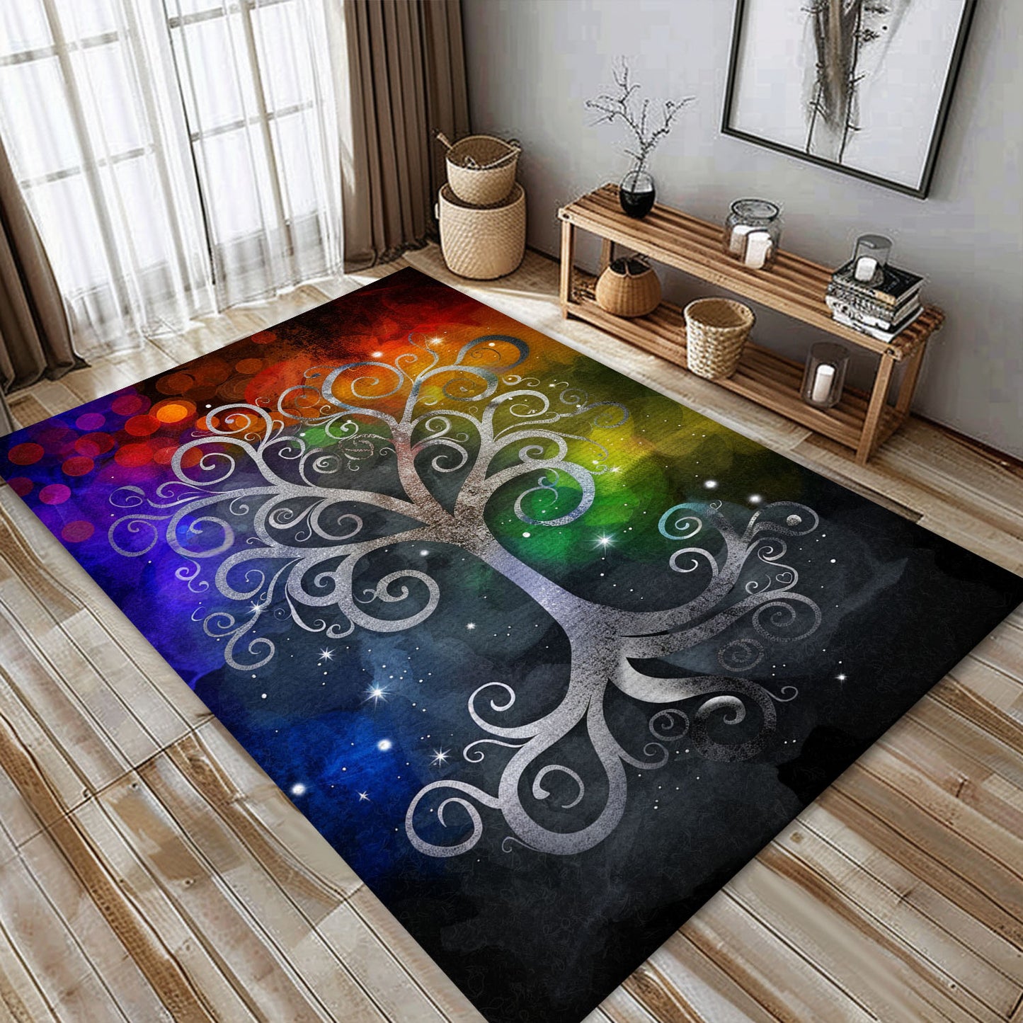 Norse Mythology-Inspired Viking Area Rug with Celtic Tree of Life Symbol, Personalized Carpet Viking, Popular Rug Full Size (3x5, 4x6, 5x8) V54