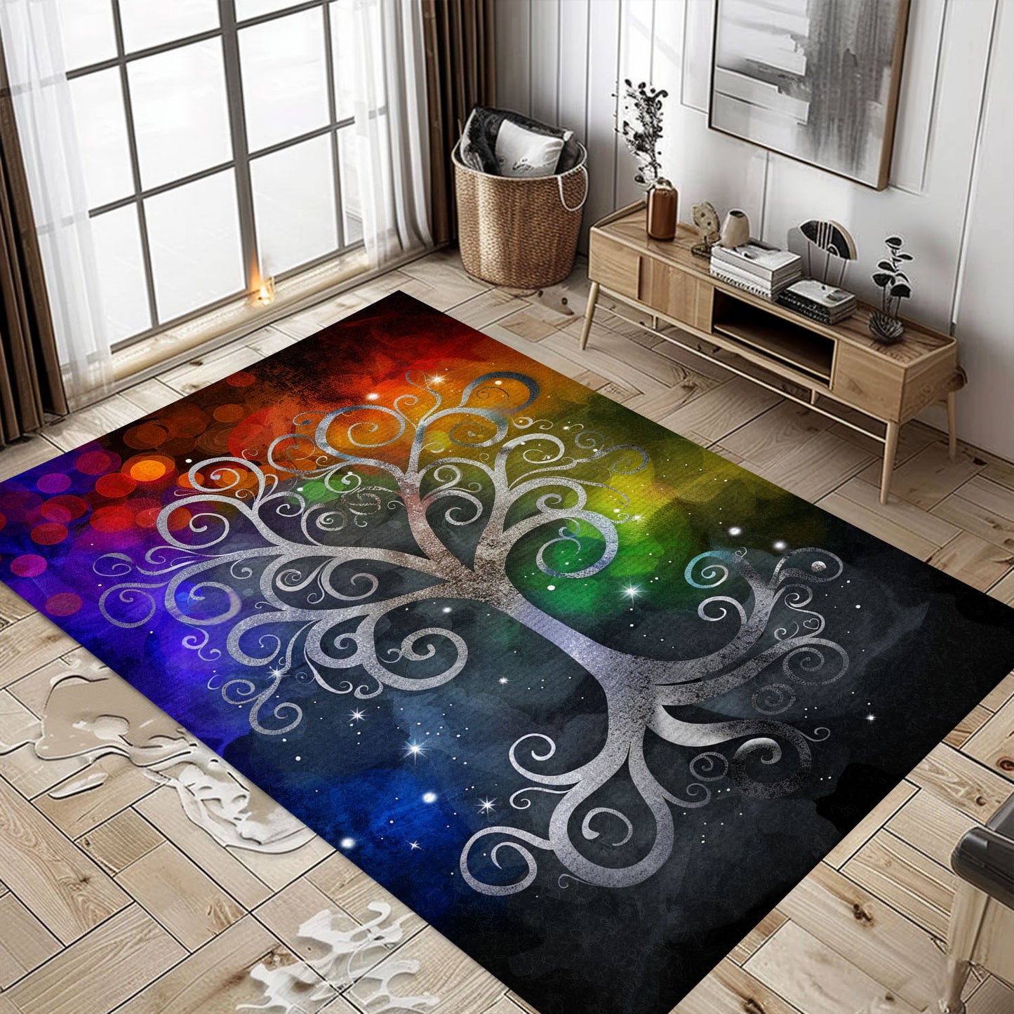 Norse Mythology-Inspired Viking Area Rug with Celtic Tree of Life Symbol, Personalized Carpet Viking, Popular Rug Full Size (3x5, 4x6, 5x8) V54