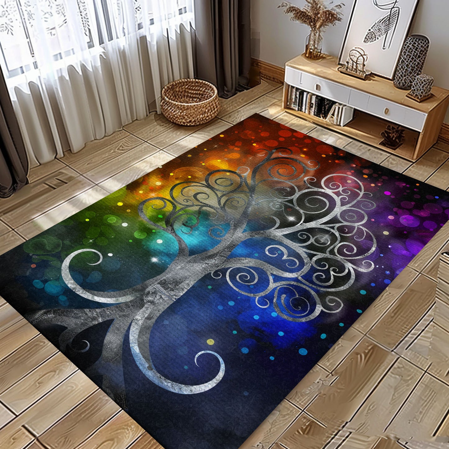 Celtic Tree of Life Viking Rug: Mythological Symbolism, Personalized Carpet Viking, Viking Area Rugs for Living Room, Viking Carpet Bedroom, Popular Rug Full Size (3x5, 4x6, 5x8) V53