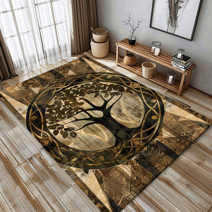 Mythical Celtic Tree of Life Design Rug for Home Décor, Personalized Carpet Viking, Viking Area Rugs for Living Room, Viking Carpet Bedroom, Popular Rug Full Size (3x5, 4x6, 5x8) V51