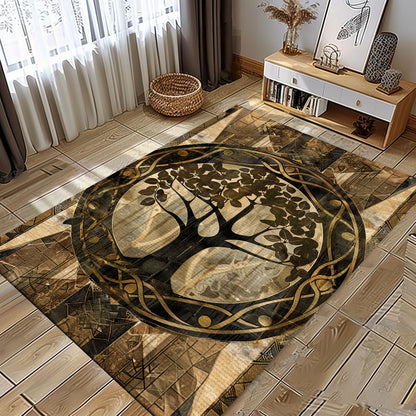 Mythical Celtic Tree of Life Design Rug for Home Décor, Personalized Carpet Viking, Viking Area Rugs for Living Room, Viking Carpet Bedroom, Popular Rug Full Size (3x5, 4x6, 5x8) V51