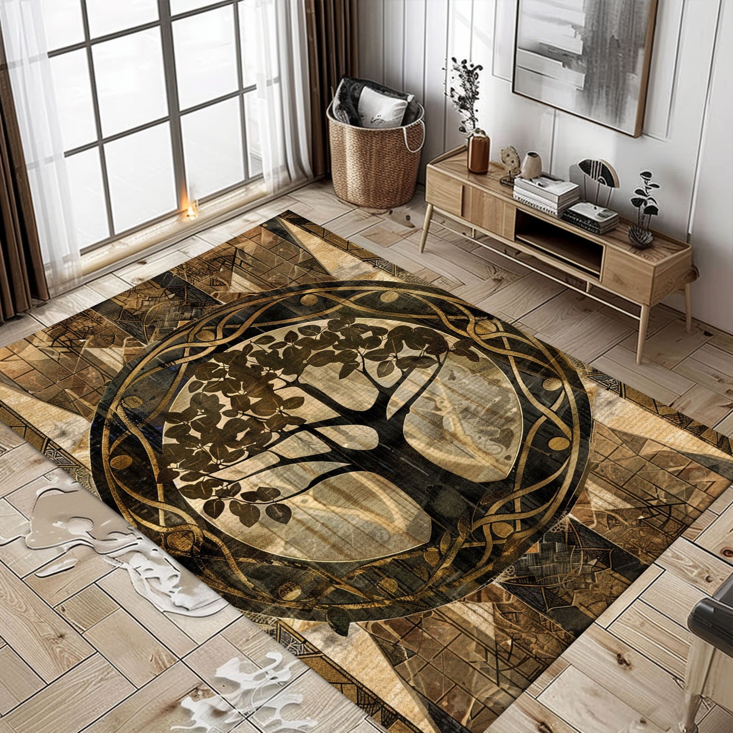 Mythical Celtic Tree of Life Design Rug for Home Décor, Personalized Carpet Viking, Viking Area Rugs for Living Room, Viking Carpet Bedroom, Popular Rug Full Size (3x5, 4x6, 5x8) V51