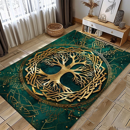 Norse Mythology Influence on Celtic Tree of Life Viking Rug, Personalized Carpet Viking, Viking Area Rugs for Living Room, Viking Carpet Bedroom, Popular Rug Full Size (3x5, 4x6, 5x8) V49