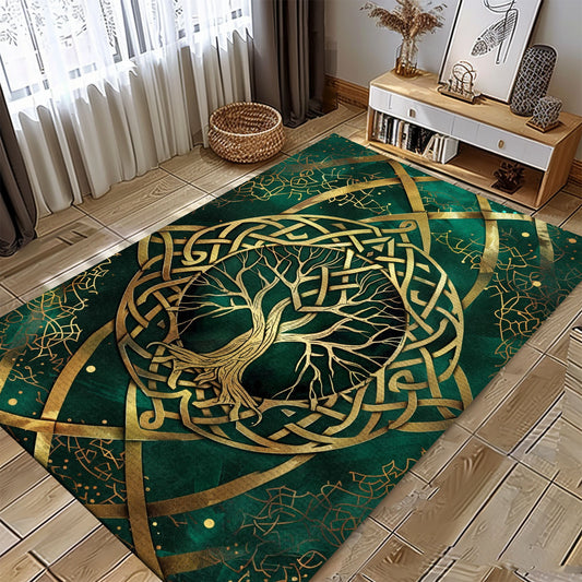 Celtic Tree of Life Viking Area Rug: Mythical Accent Piece, Personalized Carpet Viking, Viking Area Rugs for Living Room, Viking Carpet Bedroom, Popular Rug Full Size (3x5, 4x6, 5x8) V48