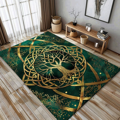 Celtic Tree of Life Viking Area Rug: Mythical Accent Piece, Personalized Carpet Viking, Viking Area Rugs for Living Room, Viking Carpet Bedroom, Popular Rug Full Size (3x5, 4x6, 5x8) V48