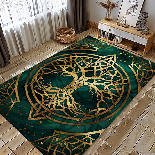 Viking Rug Depicting Celtic Tree of Life Symbolism, Personalized Carpet Viking, Viking Area Rugs for Living Room, Viking Carpet Bedroom, Popular Rug Full Size (3x5, 4x6, 5x8) V47