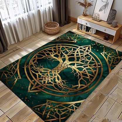 Viking Rug Depicting Celtic Tree of Life Symbolism, Personalized Carpet Viking, Viking Area Rugs for Living Room, Viking Carpet Bedroom, Popular Rug Full Size (3x5, 4x6, 5x8) V47