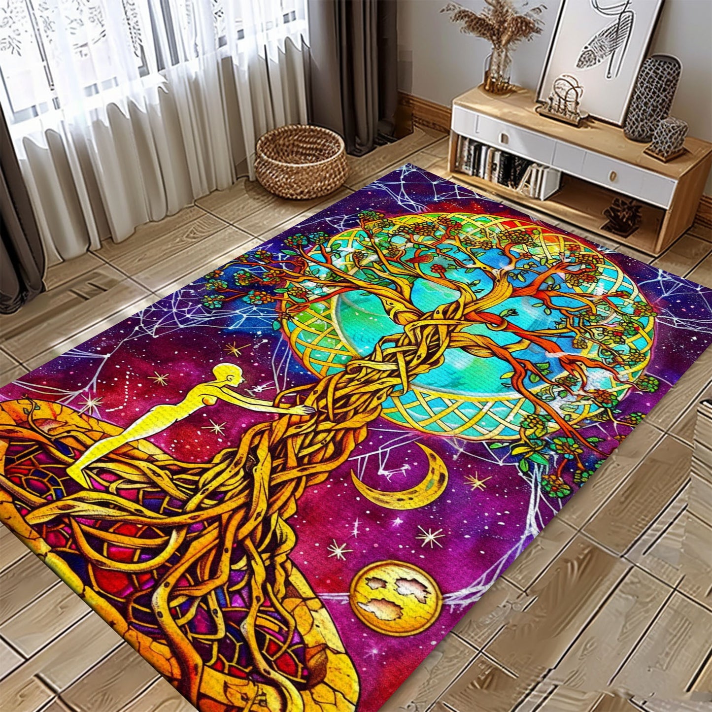 Intricate Celtic Tree of Life Design Rug for Bedroom and Living Room, Personalized Carpet Viking, Popular Rug Full Size (3x5, 4x6, 5x8) V46