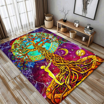 Intricate Celtic Tree of Life Design Rug for Bedroom and Living Room, Personalized Carpet Viking, Popular Rug Full Size (3x5, 4x6, 5x8) V46