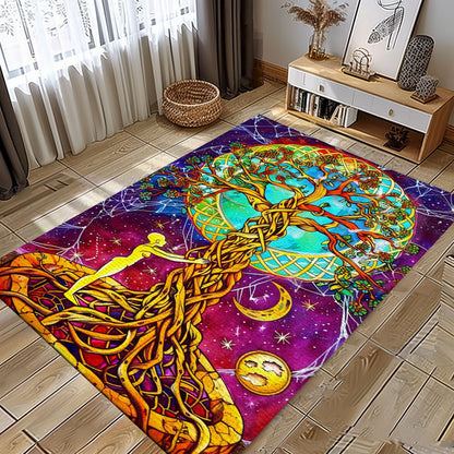 Intricate Celtic Tree of Life Design Rug for Bedroom and Living Room, Personalized Carpet Viking, Popular Rug Full Size (3x5, 4x6, 5x8) V46