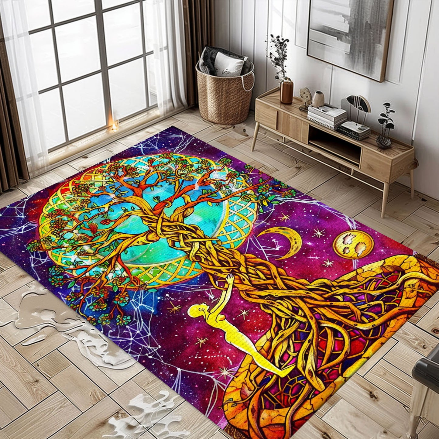 Intricate Celtic Tree of Life Design Rug for Bedroom and Living Room, Personalized Carpet Viking, Popular Rug Full Size (3x5, 4x6, 5x8) V46