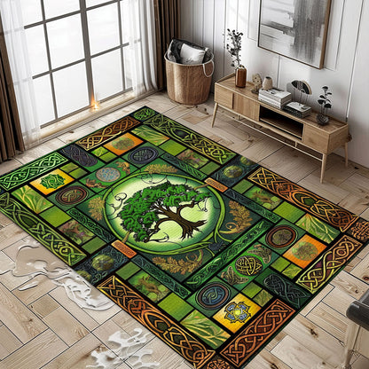 Mythological Viking Area Rug with Celtic Tree of Life Design, Personalized Carpet Viking, Viking Area Rugs for Living Room, Viking Carpet Bedroom, Popular Rug Full Size (3x5, 4x6, 5x8) V56