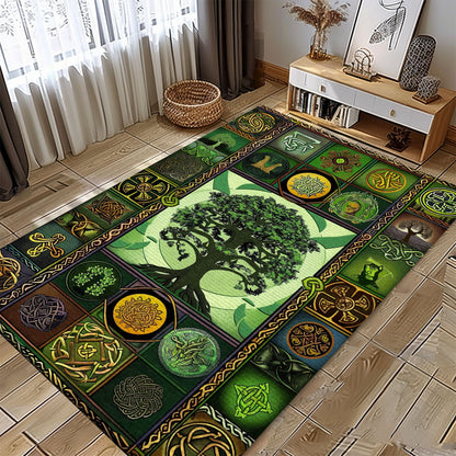 Unique Viking Area Rug with Celtic Tree of Life Motif, Personalized Carpet Viking, Viking Area Rugs for Living Room, Viking Carpet Bedroom, Popular Rug Full Size (3x5, 4x6, 5x8) V45