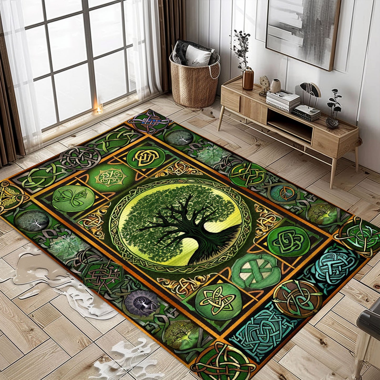 Celtic Tree of Life Viking Rug: Symbolic Décor for Home, Personalized Carpet Viking, Viking Area Rugs for Living Room, Viking Carpet Bedroom, Popular Rug Full Size (3x5, 4x6, 5x8) V43