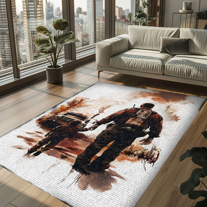Celebrate Heroes: Custom Firefighter Carpets for Dad and Son, Firefighter Rugs for Living Room Bedroom, Firefighter Rectangular Rugs Full Size FR109