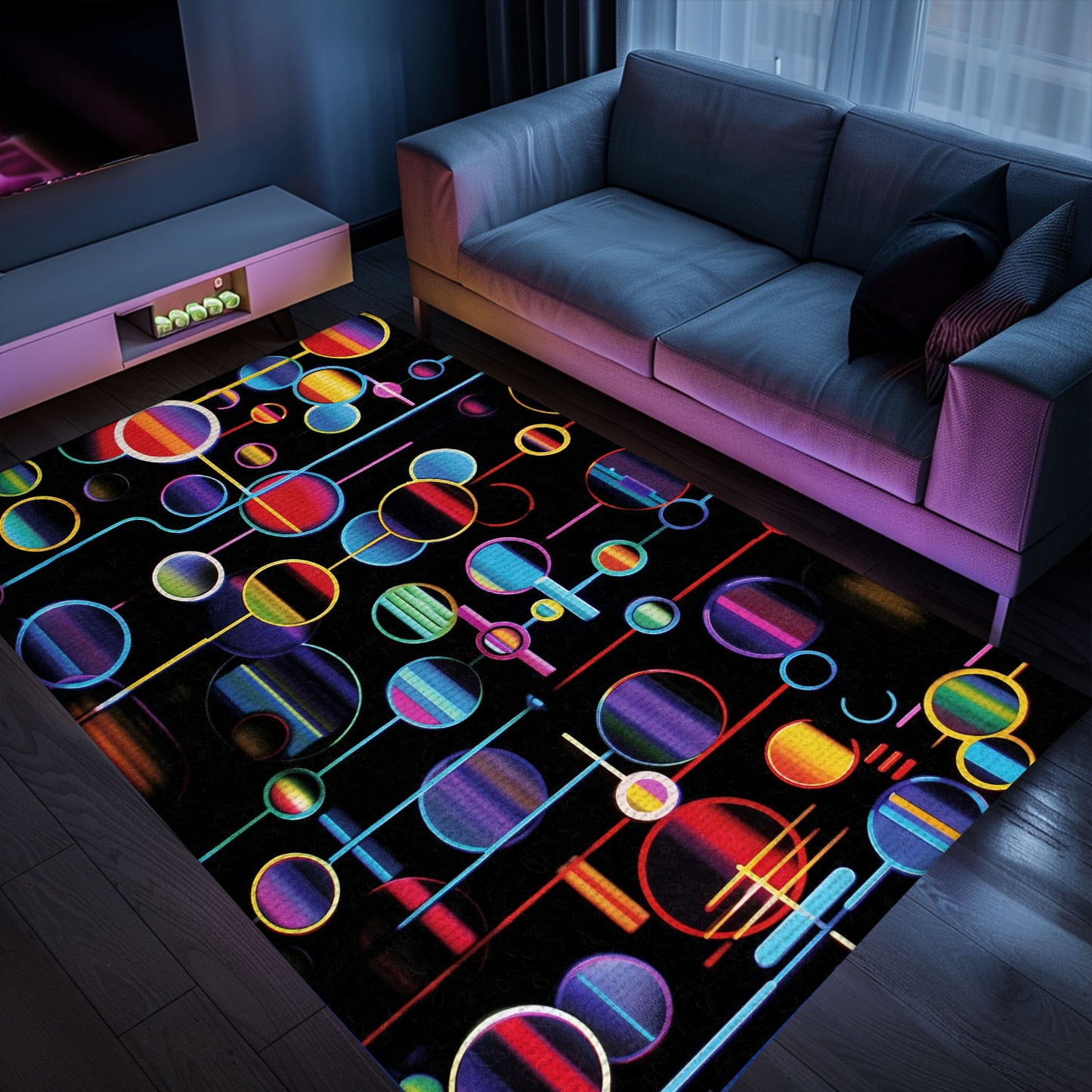 Transport Yourself to the 80s with Dark and Neon Arcade NES Game 8bit Rugs, Arcade Decor, Gift for Gamers, Video Game Lovers G299