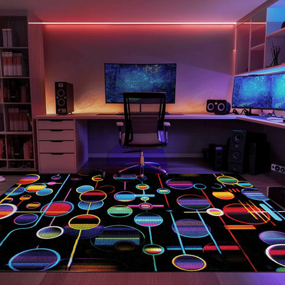 Transport Yourself to the 80s with Dark and Neon Arcade NES Game 8bit Rugs, Arcade Decor, Gift for Gamers, Video Game Lovers G299